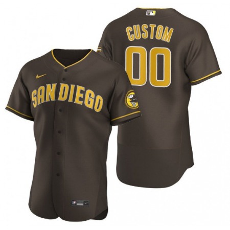 Men's San Diego Padres Brown Customized Stitched Jersey