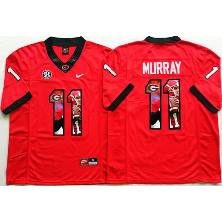 Bulldogs #11 Aaron Murray Red Player Fashion Stitched NCAA Jersey