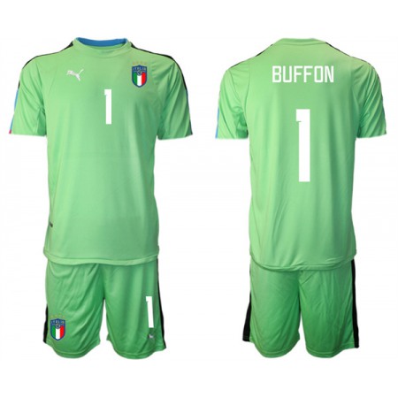 Men's Italy #1 Buffon Green Goalkeeper Soccer Jersey Suit