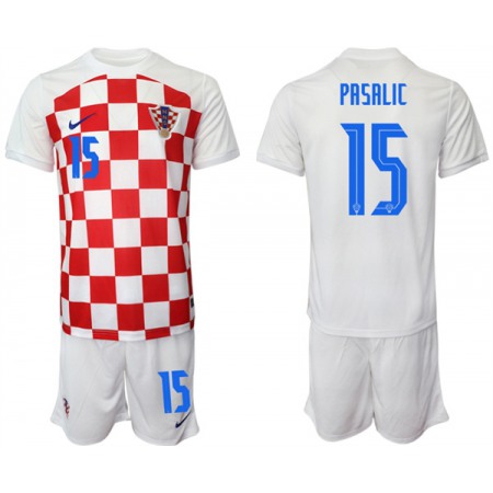 Men's Croatia #15 Pasalic White Home Soccer Jersey Suit