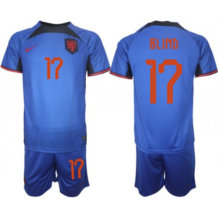 Men's Netherlands #17 Blind Royal Away Soccer Jersey Suit