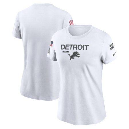 Women's Detroit Lions Nike White 2024 Salute To Service Legend Performance T-Shirt