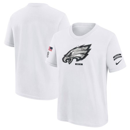 Youth Philadelphia Eagles Nike White 2024 Salute To Service T-Shirt