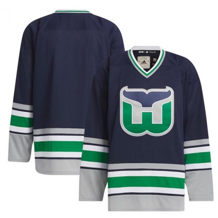 Youth Carolina Hurricanes Custom Navy Hartford Whalers Stitched Jersey