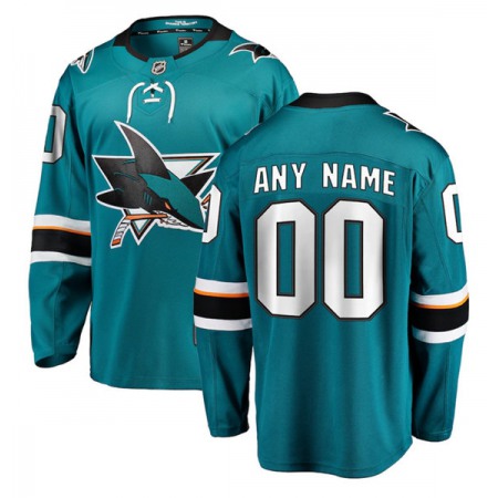 Men's San Jose Sharks Custom Teal Stitched Hockey Jersey